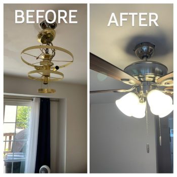 Chandelier upgrade to Ceiling Fan